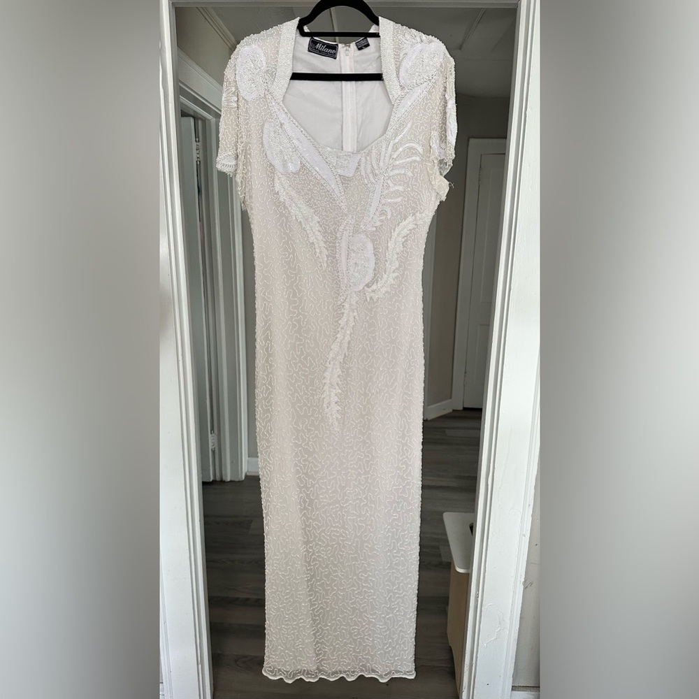 Vintage Milano Beaded Silk Dress